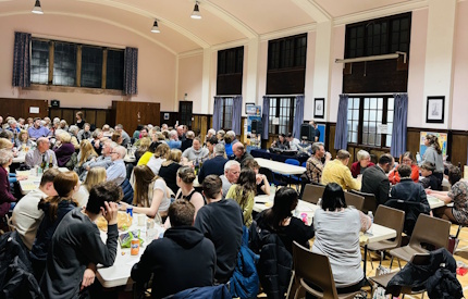 a full hall of quizzers!