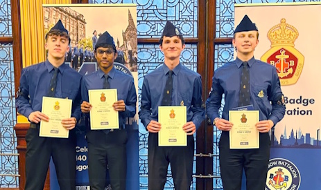 The 5th Kings's Men with their certificates