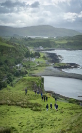 the boys heading down from the viewpoint